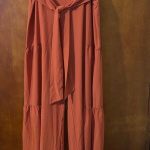 Breezeful™ High Waisted Shirred Tie Front & Back Wide Leg